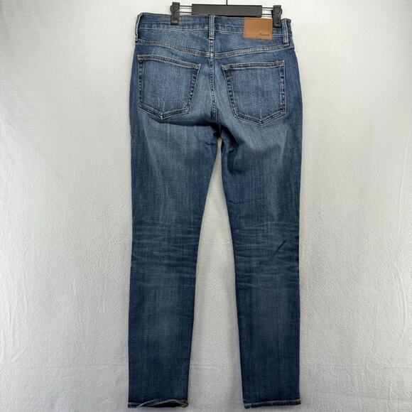 Madewell Jeans Men's 31x32 Blue Denim Skinny Leg Dark Whisker Distressed NEW - Picture 8 of 11